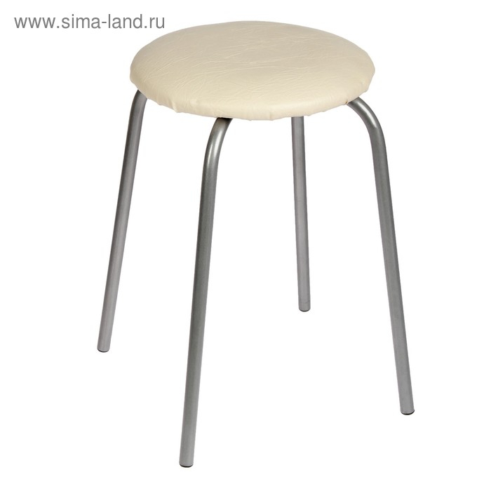 Табурет Табурет "Эконом" Серебристый металлик/молочный