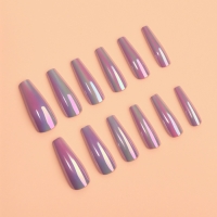 Накладные ногти &laquo;Перламутр&raquo;, 12 шт, с клеевыми пластинами, форма балерина, фиолетовые