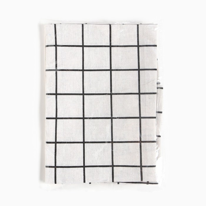 Фартук Экономь и Я Клетка.цвет светло-серый 56*70&plusmn;4см, 100% хл, рогожка