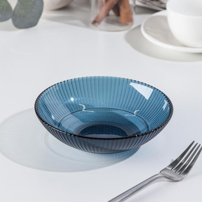 Салатник стеклянный &laquo;Луиз&raquo;, 200 мл, d=16 см, цвет лондон топаз