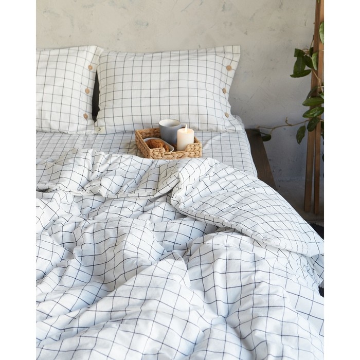 Постельное бельё Этель &laquo;Клетка&raquo; 2 сп, размер 180х210 см, 220х240 см, 50х70 см-2шт