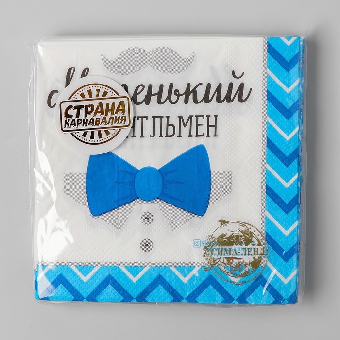 Гендер-пати. Cалфетки бумажные &laquo;Маленький джентльмен&raquo;, 25х25 см, набор 20 шт.