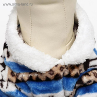 Комбинезон "Олени" с капюшоном, размер S (ДС 25 см, ОГ 35 см, ОШ 25 см), голубой