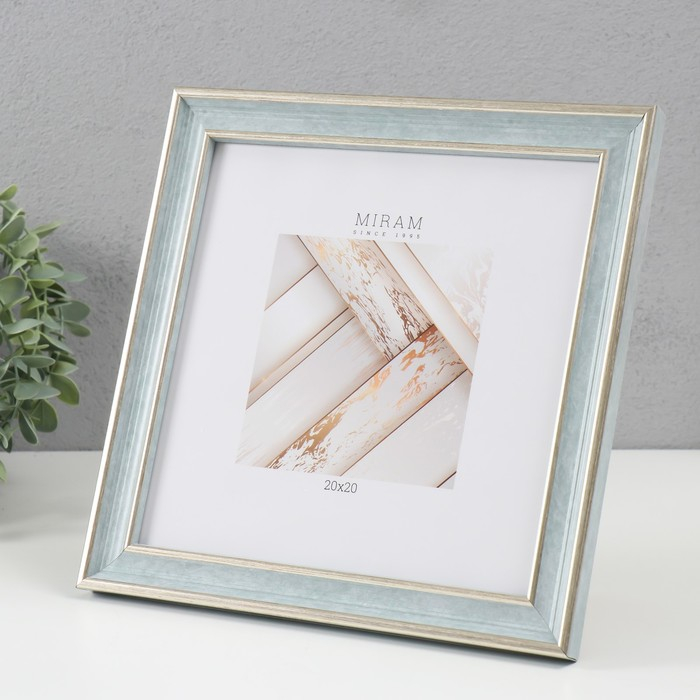 Фоторамка пластик "МИРАМ" 20х20 см, 642498 морской (пластиковый экран)