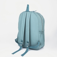 Рюкзак школьный из текстиля на молнии, 3 кармана, цвет бирюзовый