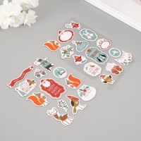 Наклейки для творчества "Новогодние друзья" набор 2 листа 22х12,5 см