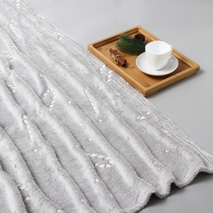 Плед светящийся в темноте Этель Candy cane 200*220 см,100% п/э, корал-флис, 220 гр/м2