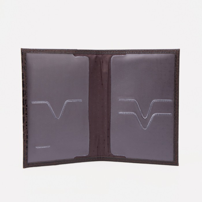 Обложка для паспорта, цвет тёмно-коричневый