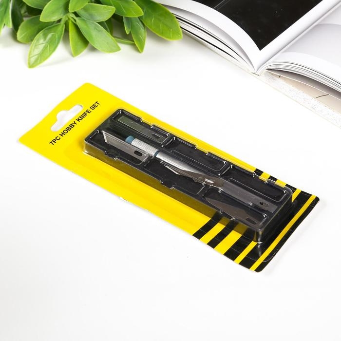 Инструмент для творчества нож + 6 лезвий металл 1х21,5х7 см Инструмент для творчества нож + 6 лезвий металл 1х21,5х7 см