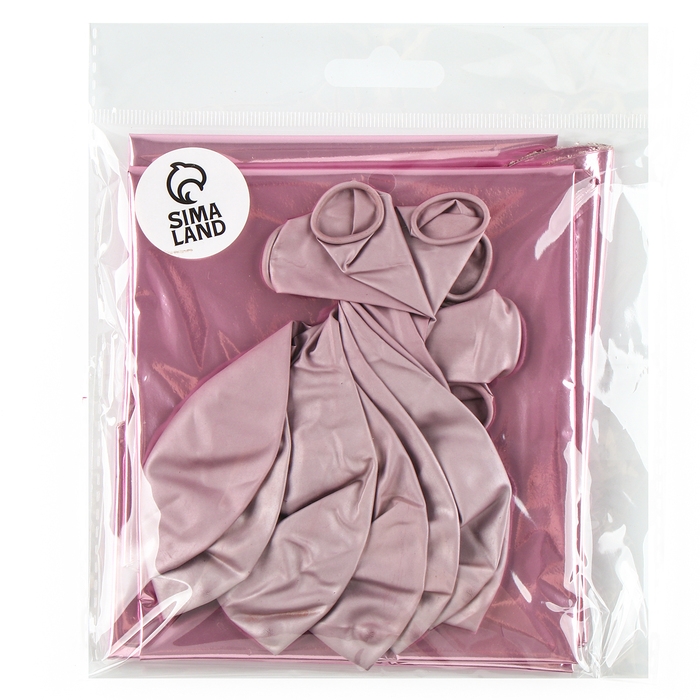 Набор шаров &laquo;Праздничный&raquo; фольга, латекс, цвет розовый, 10 шт.