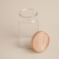 Банка стеклянная для хранения сыпучих продуктов SL Home «Афины», 2 л, 11×20,5 см, с деревянной крышкой Банка стеклянная для хранения сыпучих продуктов SL Home «Афины», 2 л, 11×20,5 см, с деревянной крышкой