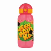 Бутылочка детская с силиконовой трубочкой &laquo;Чебурашка&raquo;, 400 мл., со шнурком, цвет и рисунок МИКС
