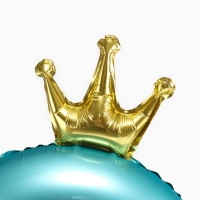 Шар фольгированный 42" «Цифра 3 с короной» на подставке, цвет голубой Шар фольгированный 42" «Цифра 3 с короной» на подставке, цвет голубой