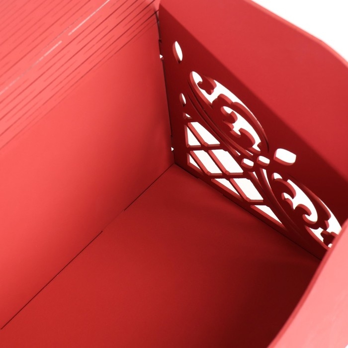 Семейный банк "Ажурный", со стразами, красно-белый, 23,5х17х20 см