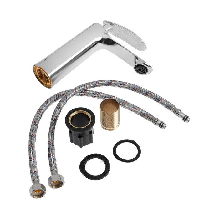 Смеситель для раковины ZEIN Z3776, однорычажный, высота излива 15 см, хром