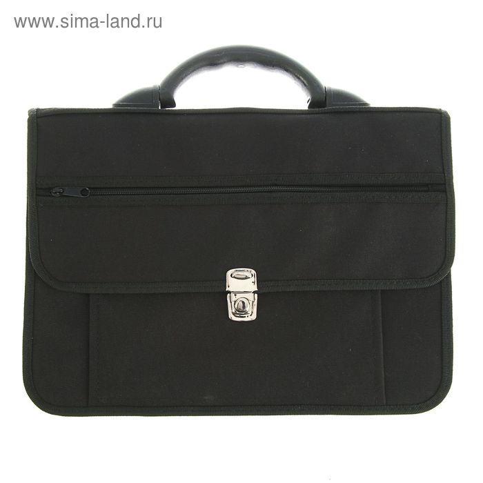 Портфель деловой 380 х 270 х 150 мм, текстильный, 3 отделения, К 1С14 Портфель деловой 380 х 270 х 150 мм, текстильный, 3 отделения, К 1С14 "Павловск", чёрный