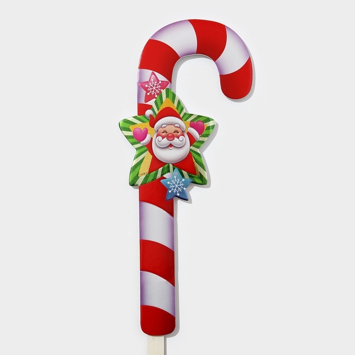 Топпер декоративный трость "Дедушка мороз звезда" 16,7х67,5 см