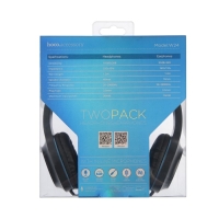 Комплект наушников Hoco W24, проводные, полноразмерные + вакуумные, проводные, синие Комплект наушников Hoco W24, проводные, полноразмерные + вакуумные, проводные, синие