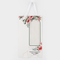 Пакет-переноска для цветов с пластиковым окном, &laquo;Только для тебя&raquo;, белая, 30 х 12 х 8 см