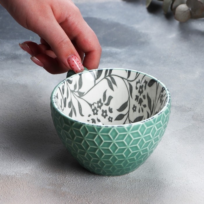 Кружка керамическая &laquo;Листья&raquo;, 290 мл, цвет зелёный