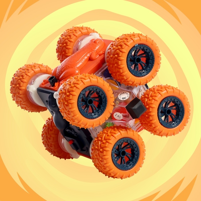 Машина-перевёртыш &laquo;Трюкач&raquo;, радиоуправление, цвет оранжевый