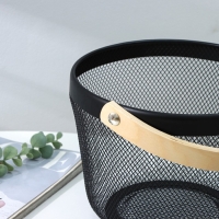 Корзинка универсальная круглая LaDо́m, 26&times;26&times;18 см, цвет чёрный