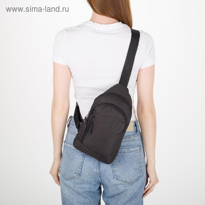 Сумка-слинг из текстиля, &laquo;ЗФТС&raquo;, цвет чёрный