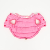 Куртка для собак двухсторонняя с утяжкой размер 14 (ДС 32 см, ОГ 42 см, ОШ 31 см), розовая