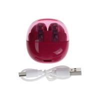 Наушники беспроводные R20, TWS, вкладыши, BT 5.3 , 30/200 мАч, шумоподавление, малиновые