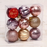 Набор шаров пластик d-6 см, 9 шт "Маскарад ассорти" микс Набор шаров пластик d-6 см, 9 шт "Маскарад ассорти" микс