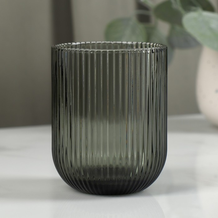 Стакан стеклянный Magistro «Грани», 260 мл, 7,5×9,5 см, цвет графит Стакан стеклянный Magistro «Грани», 260 мл, 7,5×9,5 см, цвет графит