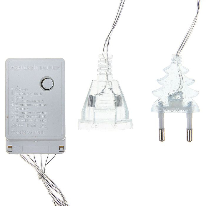 Гирлянда &laquo;Занавес&raquo; 2 &times; 1.5 м, IP20, прозрачная нить, 360 LED, свечение мульти, 8 режимов, 220 В