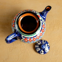 Набор чайный Риштан, 9 предм: чайник 1л., 6 пиал 9,5см, конфетница 23см, сахарница 250м Набор чайный Риштан, 9 предм: чайник 1л., 6 пиал 9,5см, конфетница 23см, сахарница 250м