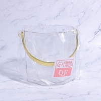 Органайзер для хранения косметических принадлежностей &laquo;CLEAN GOLD&raquo;, с ручкой, восьмиугольный, d = 12,5 &times; 12 см, цвет прозрачный/золотистый