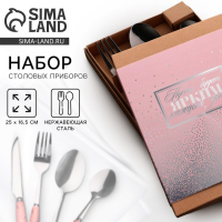 Столовые приборы из нержавеющей стали &laquo;Пусть каждый день будет ярким&raquo;, 4 предмета