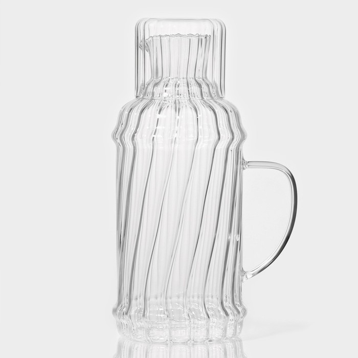Кувшин &laquo;Жакоб&raquo;, 1,8 л, 16,5&times;12,5&times;27 см, стекло, стакан в комплекте
