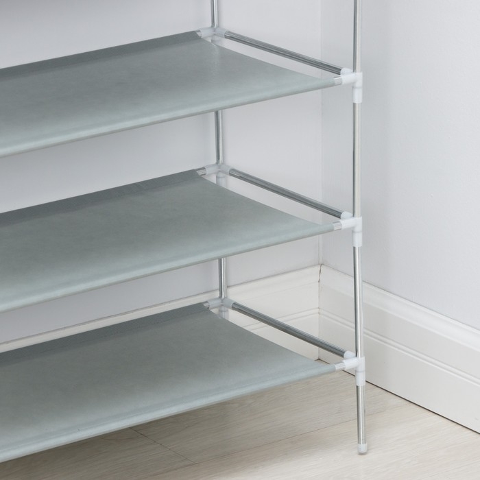 Полка для обуви LaDо́m, 7 ярусов, 60&times;30&times;120 см, цвет белый