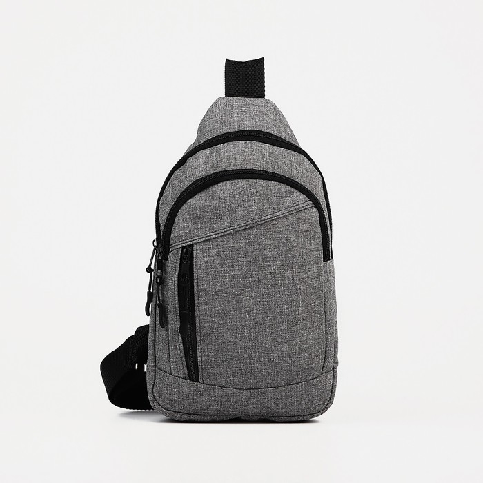 Сумка-слинг из текстиля, &laquo;ЗФТС&raquo;, цвет серый
