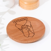 Крышка-подставка для кружки "Босс", бук, d 80мм Крышка-подставка для кружки "Босс", бук, d 80мм