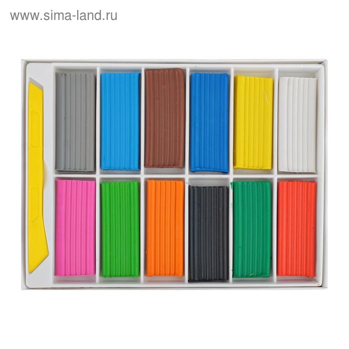 Пластилин GLOBUS Пластилин GLOBUS "Детский", 12 цветов, 180 г, мягкий