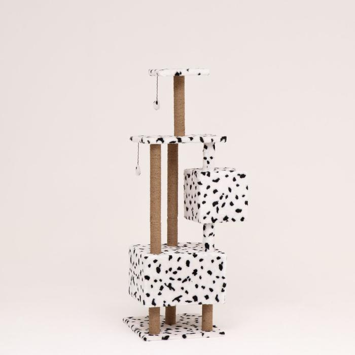 Домик для кошек с когтеточкой, с площадкой и полкой, 65 х 51 х 173 см, далматинец Домик для кошек с когтеточкой, с площадкой и полкой, 65 х 51 х 173 см, далматинец