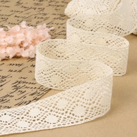 Кружево вязаное, 50 мм &times; 10 &plusmn; 1 м, цвет бежевый