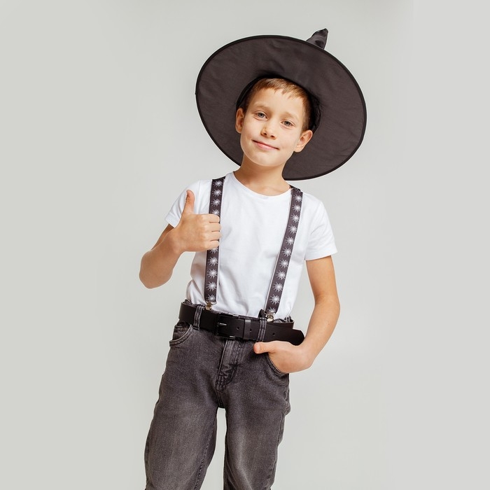 Карнавальная шляпа &laquo;Кошмарное веселье&raquo; чёрная, с гирляндой