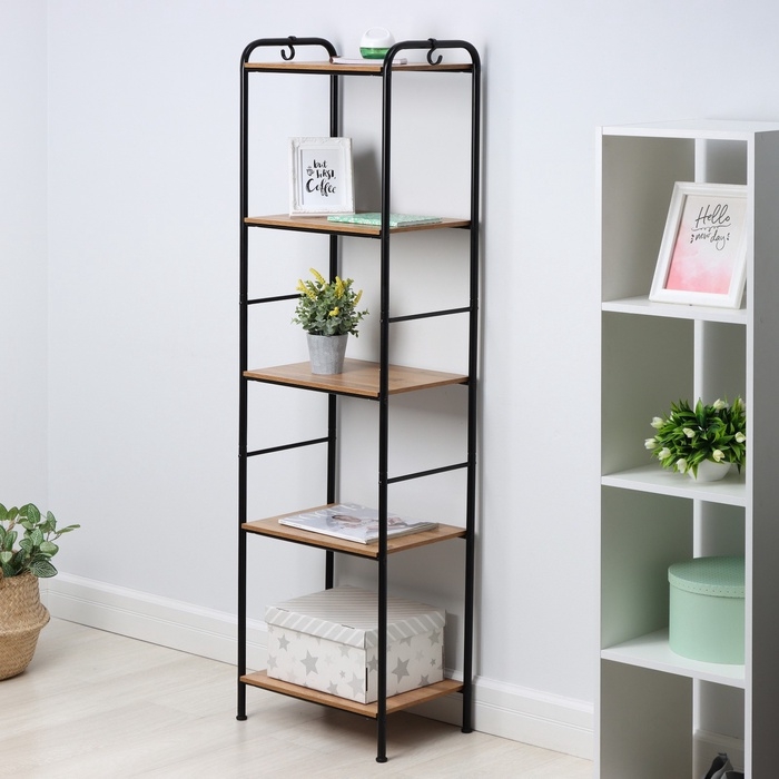 Стеллаж «Валенсия 15W», 45,5×30×155,5 см, чёрный Стеллаж «Валенсия 15W», 45,5×30×155,5 см, чёрный