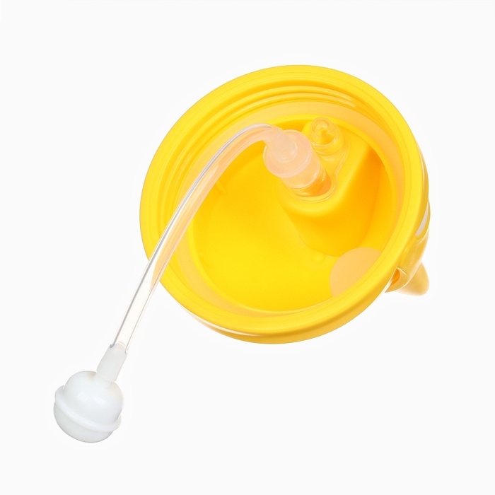 Поильник детский M&B &laquo;Котик&raquo; с трубочкой, от 9 мес., 280 мл., цвет молочно-желтый