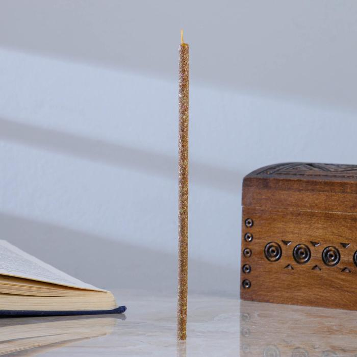 Свеча магическая медовая с вереском для привлечения удачи &laquo;Вересковые&raquo;, 12 штук