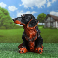 Садовая фигура "Такса длинношерстная" коричневая, 35х32х22см Садовая фигура "Такса длинношерстная" коричневая, 35х32х22см