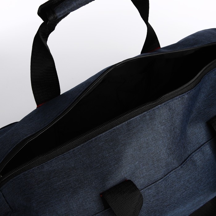 Сумка спортивная на молнии, боковой карман/сетка, регулируемый ремень, средний размер, цвет синий