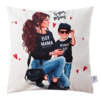 Наволочка декоративная Этель &laquo;Super mom&raquo;, 40х40 см,100% п/э
