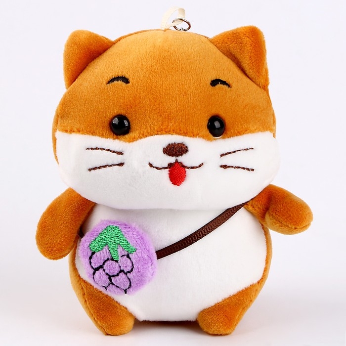 Мягкая игрушка &laquo;Хомяк с фруктиком&raquo; на брелоке, 12 см, цвета МИКС